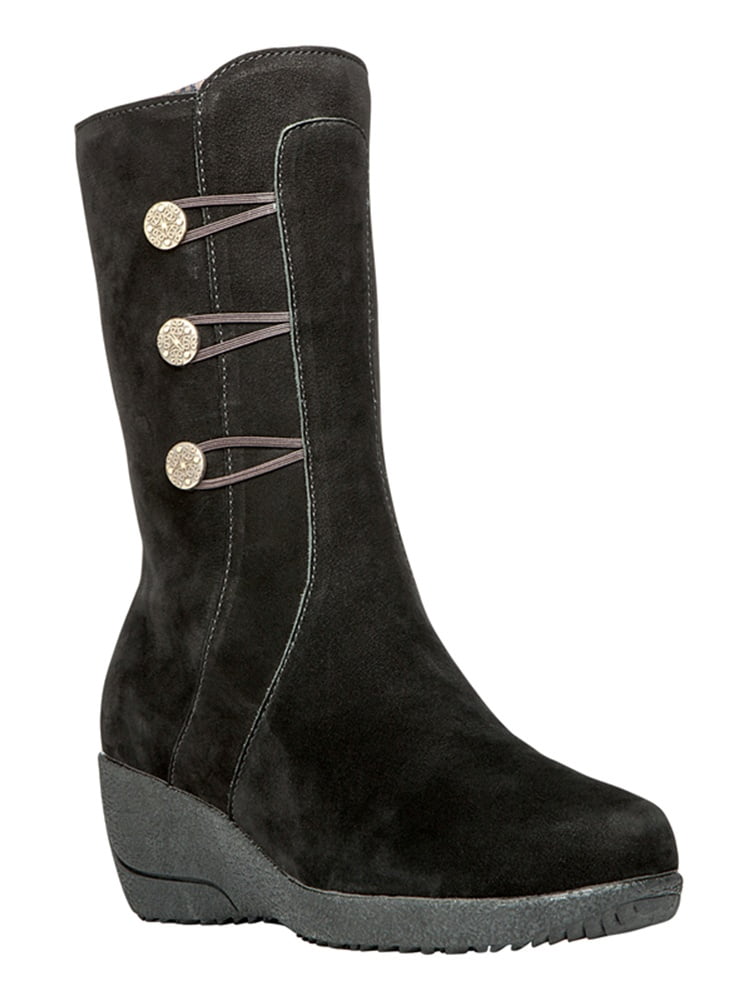 Propet Women's Simone Boots Black Suede EVA Rubber 9 AA - Walmart.com