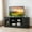 Black, variant on GVN TV Stand, Entertainment Center,63 Inches Media Console Table with 3 Drawers and 2 Glass Shelves-Black