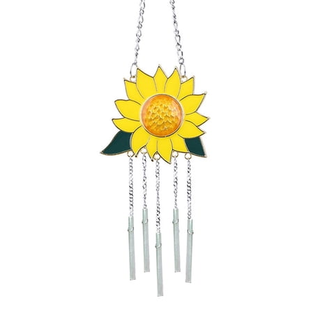 Drop oil sunflower pendant alloy flower wind chimes pendant