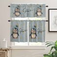 thumbnail image 2 of Christmas Watercolor Kitchen Curtains and Valances Set, Penguins and Snowflakes Blue Rod Pocket Window Valance 18 Inch Window Curtain Panels for Living Room Bedroom Laundry, 27.5x36in, 3 Pieces, 2 of 7