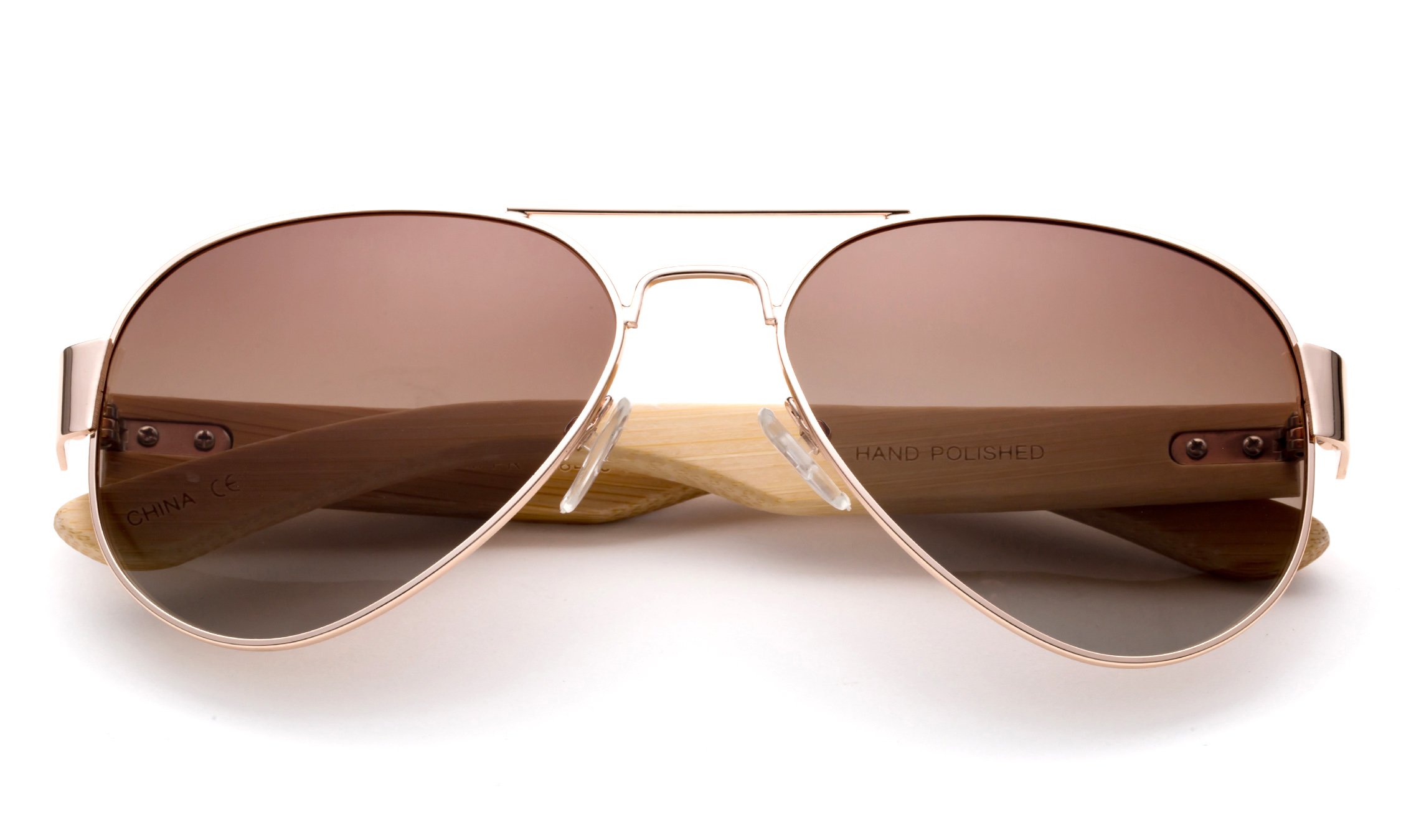 High Qaulity Real Bamboo Arm Aviator Sunglasses Bamboo Sunglasses for Men & Women - image 1 of 2