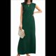 thumbnail image 1 of Vestido Maxi de Verano 2025 para Mujer, Informal, Holgado, con Abertura, Sin Arrugas, , con Cuello Redondo y Bolsillos, Verde Oscuro L, 1 of 9