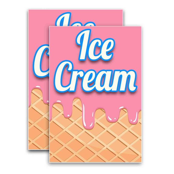 Ice Cream (24" X 36") Vinyl Decal Only (Pack of 2) |Sign|Sticker|Poster