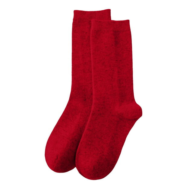 Women's Casual Home Solid Color Mid-Calf Socks, Warm Wool, Polyester, One Size Fits Shoe Sizes 35-42