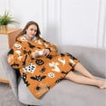 thumbnail image 5 of Oversized Wearable Blanket Hoodie,Classic Halloween Pattern Sherpa Blanket Hoodie with Super Pockets,Super Warm Fuzzy Pullover for Women & Men, 5 of 6