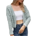 thumbnail image 2 of Idoravan Cardigans for Women Spring Women's Casual Sexy Fashion V-Neck Solid Color Long Sleeve Tops Blouse, 2 of 7