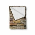 thumbnail image 2 of Marble Print Soft Flannel Fleece Blanket, Urban Brick Slate Stone Wall Rocks Featured Facade Architecture Town Picture, Cozy Plush for Indoor and Outdoor Use, 70" x 90", Multicolor, by Ambesonne, 2 of 6