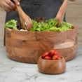 thumbnail image 4 of Luxe Designs Wooden Salad Bowl Set with Serving Utensils Eco-Friendly, Multipurpose Mixing & Serving Bowl for Salads, Pasta, Fruits & More (Natural, Extra Large), 4 of 18