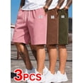 thumbnail image 4 of Men’s 3-Pack Casual Shorts, American Retro Athletic Knee-Length Shorts with Drawstring Waist and Deep Pockets, Relaxed Comfort for Outdoor Hiking, Ball Sports and Holiday Travel, Thoughtful Gift for, 4 of 6