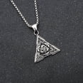 thumbnail image 2 of New Domineering Viking Jewelry Triangle Symbol Stainless Steel Pendant Necklace Pendant Yashanwen Necklace Men s Item, 2 of 5