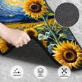 thumbnail image 3 of Kdxio Tapis de Sol Imprimé Tournesol Ciel Étoilé Universel SUV avant Arrière Ensemble Complet 4 Pcs avec Dos en Caoutchouc Antidérapant Accessoires de Voiture pour la Plupart des Voitures, 3 of 7