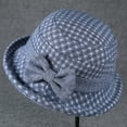 thumbnail image 3 of Holzkary Women's Cloche Bucket Hat 1920S Vintage Dress Winter Hats with Flower Accent Women's Autumn and Winter Dome Casual Fisherman Pot Hat Small Bowler Hat Grey M, 3 of 3
