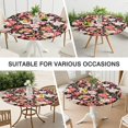 thumbnail image 7 of Round Fitted Tablecloth with Elastic Edges Fits 36"-44" Round Tables Pioneer Colorful Floral Waterproof Table Cover Washable Indoor and Outdoor for Party Kitchen Dinner Banquet Patio Picnic, 7 of 7