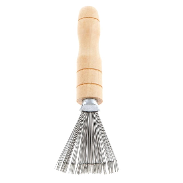 Cepillo de flores, herramientas de atto de flores de madera de rastrillo de acero inoxidable y atto de flores para manualidades de bricolaje