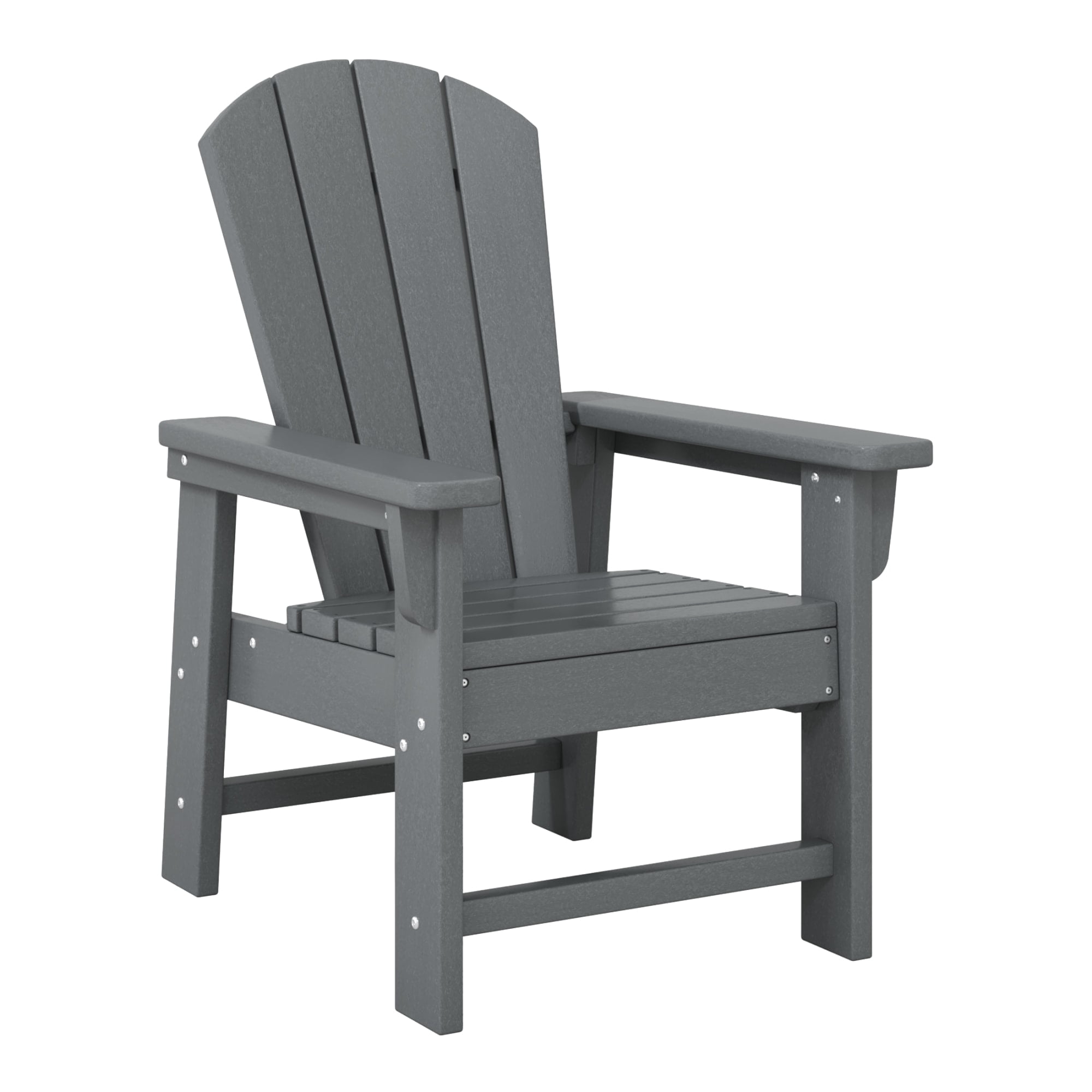 WestinTrends Malibu 2-Piece Kids Outdoor HDPE Adirondack Chair With Square Side Table Set, Gray