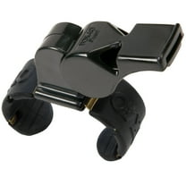 Fox 40 Pearl Official 2-Chamber Pealess Whistle w/ Fingergrip, Black