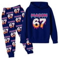 thumbnail image 5 of MEZZALL Girls 6 7 Printed Long Sleeve Hoodie Sweatshirt Tops And Jogger Pants Soft Casual Two Piece Outfit Toddlers Kids Comfort Relaxed Fit Children Fashion Clothes Sets, 5 of 5