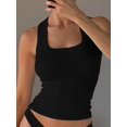 thumbnail image 3 of Womens Ribbed Square Neck Tank Tops Basic Backless Sleeveless Summer Camisole 2025, 3 of 6