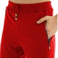 thumbnail image 4 of Tyhengta Mens Shorts Casual Sports Drawstring Zipper Pockets Elastic Waist Red 40, 4 of 8