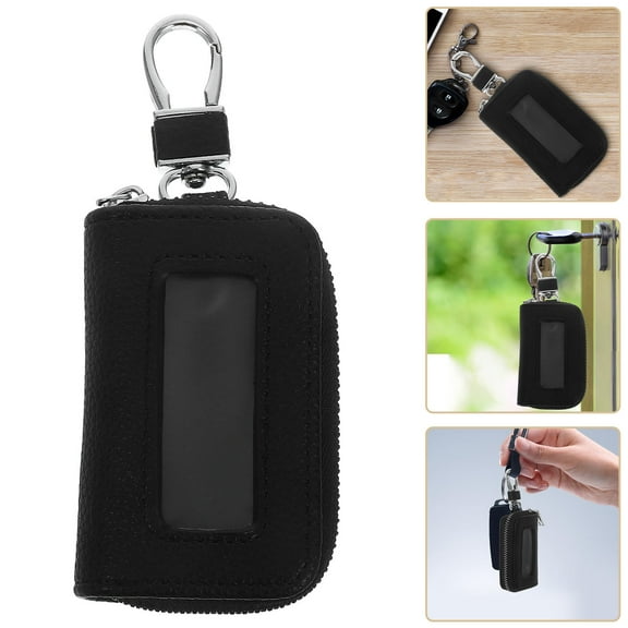 TEHAUX Black PU Car Key Holder Automotive Key Organizer Stylish and 1 Piece