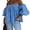 Blue, variant on WrongDuck Women's Polka Dot Off Shoulder Top 3/4 Fluffy Sleeve Cute Shirt for Summer 2026 Outerwear