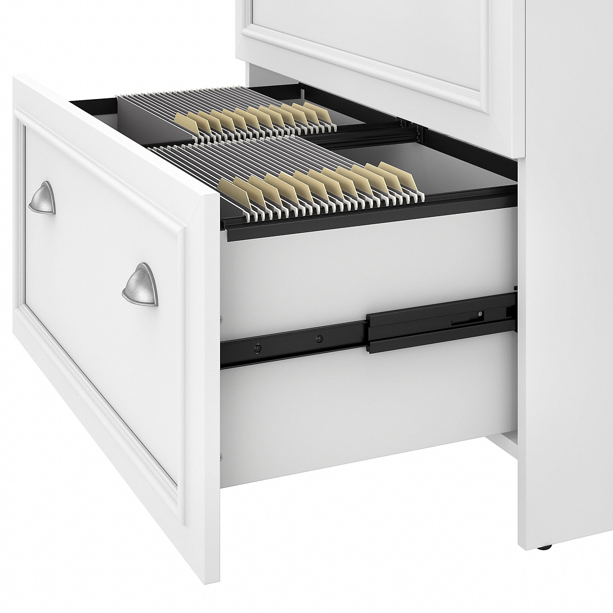 Fairview Cottage Style 2 Drawer Lateral File Cabinet in Shiplap Gray and Pure White