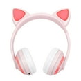 thumbnail image 2 of Niños portátiles LED que brillan intensamente auriculares auriculares de del oído de gato Rosado, 2 of 9
