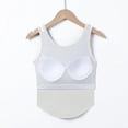 thumbnail image 4 of Fanxing Tank Top with Built-in Bra for Women Spaghetti Strap Yoga Shirts Basic Layer Padded Bra Workout Cami Tops White,XL, 4 of 7