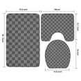 thumbnail image 3 of Dark Gray and Light Gray Checkered Pattern Bathroom Rugs Sets 3 Piece,Toilet Cover Set,Absorbent Non Slip Bathroom Mats Sets with U-Shaped Contour Rug Toilet Rug Set, 3 of 5