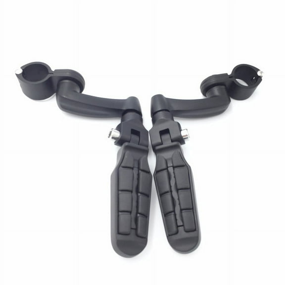 HTT-MOTOR Black Adjustable Highway Peg Mounting Kit with Footpeg Foot rest For Harley Davidson Sportster 883 1200 Street Bob Softail CVO Equipped 1-1/2 inch (1.5") Front Engine Guard