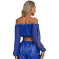 thumbnail image 4 of Kaerm Women Belly Dance Outfit Belly Dancing Top with Harm Pants Royal Blue One Size, 4 of 7