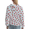 thumbnail image 7 of Lsque Hand Drawn Strawberry Pattern Casual Women's Hoodie,Hooded Sweatshirt with Kangaroo Pocket,Pullover Hoodie with Eye-catching Drawstrings-Medium, 7 of 7