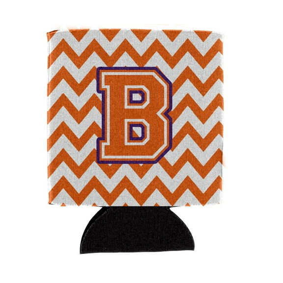 Letter B Chevron Orange and Regalia Can or Bottle Hugger