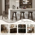 thumbnail image 4 of Dayalane 24" Backless Bar Stools Set of 4, Rustic Farmhouse Counter Height Stool with Live Edge Tree Ring Seat, Wooden Barstools for Kitchen Island Bistro Bar and Home Dining，Walnut, 4 of 12