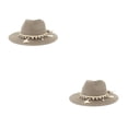 thumbnail image 3 of Qarigey Sombrero de vaquero de paja para hombres y mujeres, gorras de playa ajustables, parasol Natural, Protector de cabeza, sombreros de Type2 NO2, 3 of 6