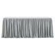 thumbnail image 1 of Faldón de mesa de 1,8 m para mesas rectangulares, mantel plisado resistente a las arrugas, mantel reutilizable con volantes., 1 of 8