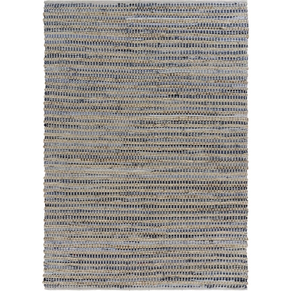 LR Home Vogue Hand Woven Area Rug, Denim Blue / Cream, 5 ft. x 7 ft.