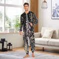 thumbnail image 6 of FORMRS Onesies Pajama for Adults Unisex Hoodie Winter Jumpsuit One Piece Sleepwear, Sizes S-2XL, Dark Flowers Pattern, 6 of 7