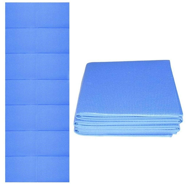 kurtrusly Foldable Thick Yoga Mat Eco-Friendly Portable Travel Pilates Mat PVC Non-Slip Exercise Mat for Men/Women