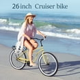 thumbnail image 6 of Beach Cruiser Bike for Women, 26 Inch Bikes for Women, Single-Speed Beach Cruiser Bikes, Womens Bicycle for Adults, Wide Wheels for Stability, Adjustable Seat, Yellow, 6 of 7