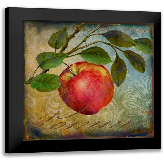 From The Grove Apple 12x12 Black Modern Framed Museum Art Print Titled - Art Licensing Studio