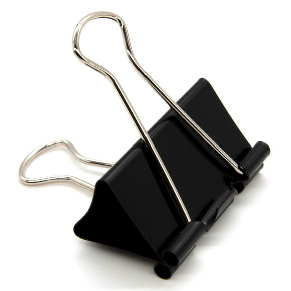 Coofficer Clips Para Carpetas Extra Grandes, Abrazaderas De Papel Grandes De 2 Pulgadas (Paquete De 24) Para Suministros De Oficina, Color Negro