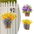 thumbnail image 5 of TIELUTT Cr Eam Hydrangea Ba Sket Wreath Spring Front Door De Cor with Rattan Ba Sket & Fall Signs for Wreaths Front Door Valentine Wreath Signs for Wreaths Wreath Hanger for Windows Outdoor Valentine, 5 of 5