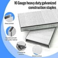 thumbnail image 3 of 10,010 pcs MEITE 16 Gauge Medium Crown Staples 2" Length Staples, Heavy Duty Galvanized, 10,010 pcs, 3 of 8