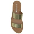 thumbnail image 3 of Soda Shoes Women Flip Flops Flat Beach Sandals Slides Double Straps OCCUPY-S Gold 7.5, 3 of 3