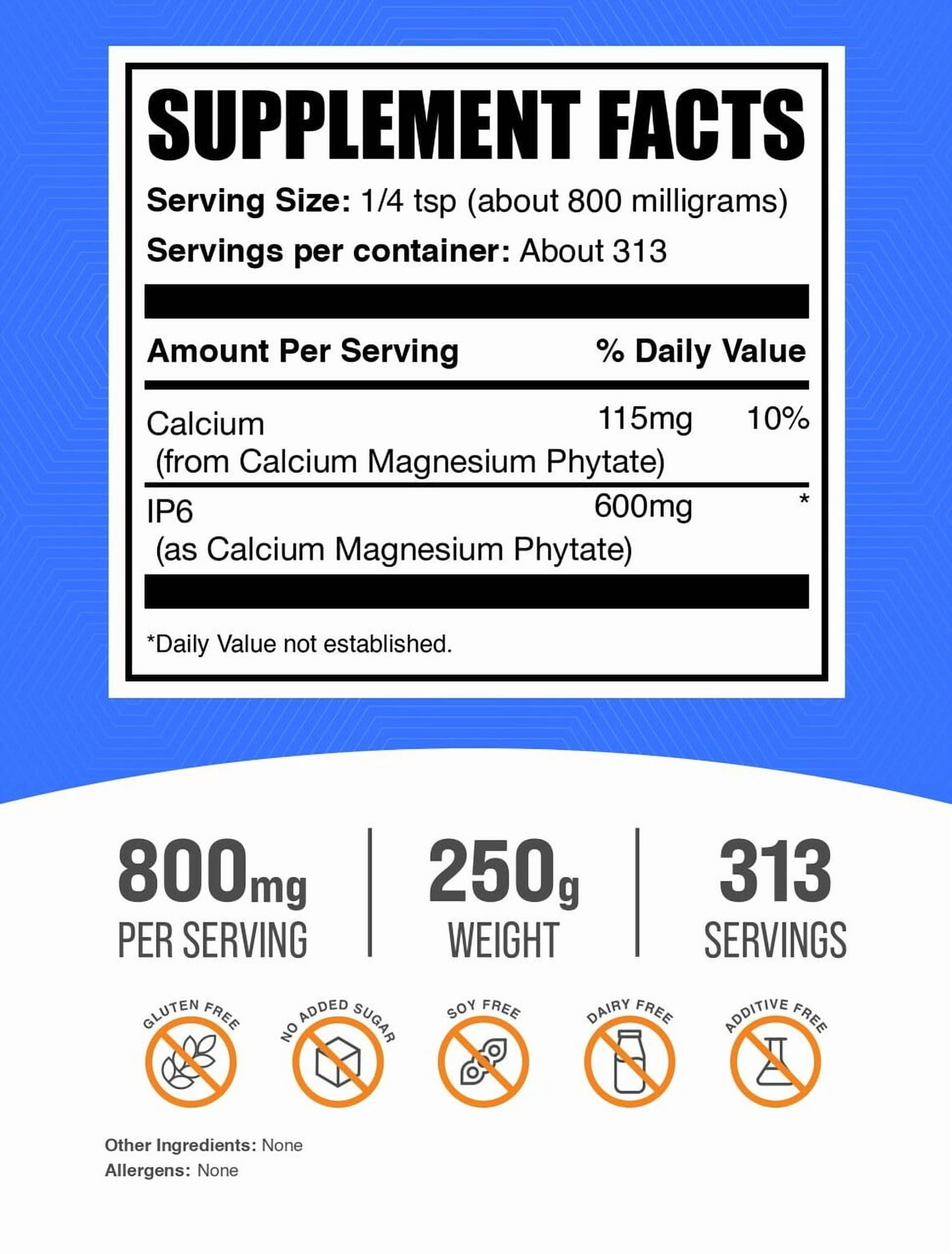 BulkSupplements IP6 (Inositol Hexaphosphate) Powder - 800mg per Serving - 250 Grams (8.8 oz) - 313 Servings