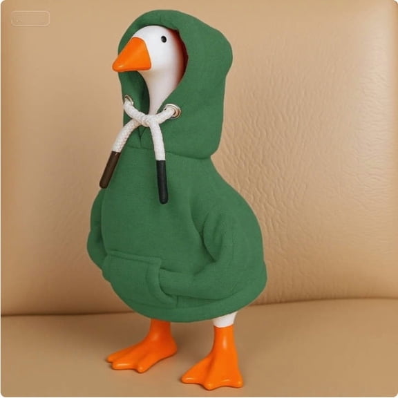 Beautynvta 7 Inch Desk Goose Outfits, Green Mini Hoodie Tabletop Goose Accessory, Magnetic Goose Statue Key Holder Clothes for Table, Porch and Holiday Decoration