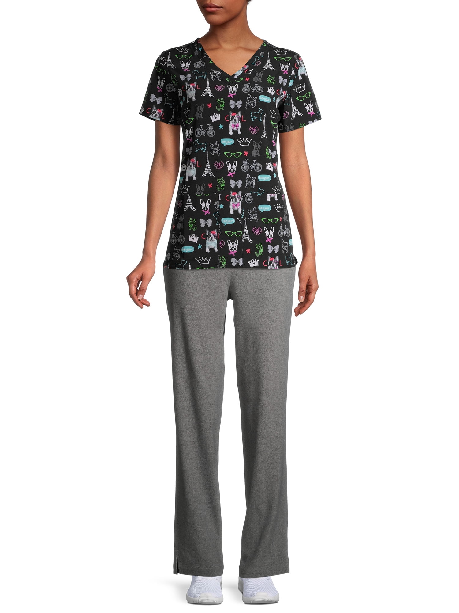 ClimateRight by Cuddl Duds Modern Fit Straight-Leg Flat Front Scrub Pant (Women's and Women's Plus), 1 Count, 1 Pack