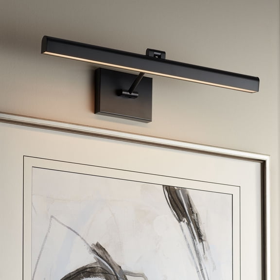 Possini Euro Design Henry 24" High Modern Picture Wall Lamp Light Fixture Mount Living Room Indoor Hallway LED Hardwired Black