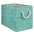 thumbnail image 4 of DII Collapsible Polyester Storage Basket Or Bin with Durable Cotton Handles, Home Organizer Solution for Office, Bedroom Closet, Toys, and Laundry, Medium-16x10x12, Stained Glass Navy, 4 of 30